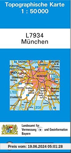 TK50 L7934 München: Topographische Karte 1:50000 (TK50 Topographische Karte 1:50000 Bayern)